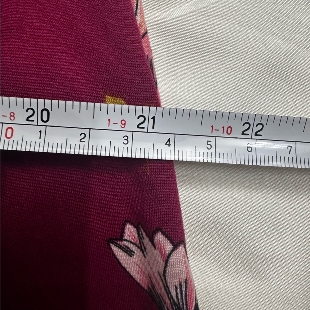 French Grey Burgundy Floral Mini Dress M Sleeveless Stretch - Picture 10 of 11